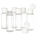 2oz Clear Plastic Flip Cap Bottles - Set of 6