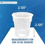 50ml Clear Plastic Beaker Set of 100