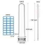 12Pcs PET Test Tubes with Screw Caps and Labels