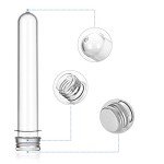 12Pcs PET Test Tubes with Screw Caps and Labels