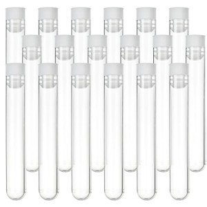 250 Pcs Plastic Test Tubes with Caps 16x100mm