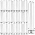 50 PCS Clear Plastic Test Tubes with Caps