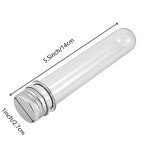 50 PCS Clear Plastic Test Tubes with Caps