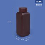 4oz Brown Plastic Lab Chemical Reagent Bottles (2)