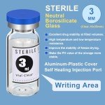 20 Empty 3ml Sterile Glass Vials with Labels