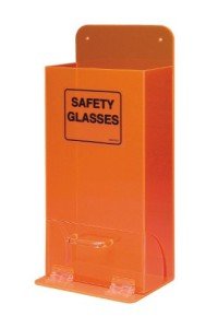 Acrylic Safety Glasses Dispenser in Fluorescent Orange