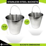 Edu-Labs 12 QT Stainless Steel Lab Bucket