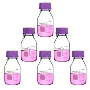 Labvida 250ml Borosilicate Media Storage Bottles - 6 Pack