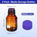 8 Pack 250ml Borosilicate Glass Storage Bottles