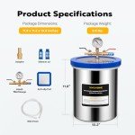 VIVOHOME 3 Gallon Vacuum Chamber for Degassing