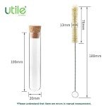 50pcs Glass Test Tubes with Cork Stopper & Brush