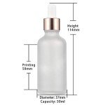 12 Pack Frosted Glass Dropper Bottles with Caps