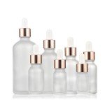 12 Pack Frosted Glass Dropper Bottles with Caps