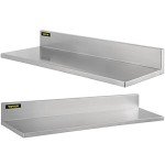 VEVOR Stainless Steel Wall Shelves, Heavy Duty 2-Pack