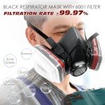 Black Chemical Respirator Mask with 6001 Filters