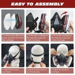 Black Chemical Respirator Mask with 6001 Filters