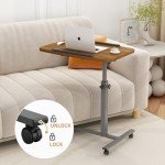 Furist Adjustable Rolling Bedside Table with Wheels