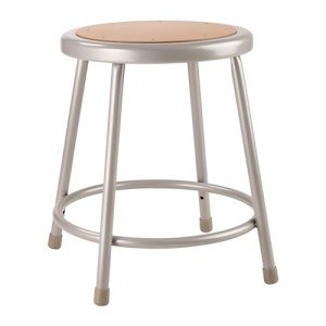 Heavy Duty Grey Steel Stool - 18" Height
