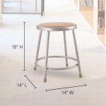 Heavy Duty Grey Steel Stool - 18" Height