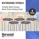 Norwood Stacking Stools for Kids and Adults, 5-pack