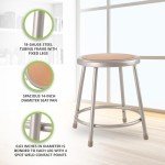 Heavy Duty Grey Steel Stool - 18" Height