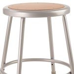 Heavy Duty Grey Steel Stool - 18" Height