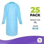 X-Large Blue Disposable Isolation Gowns - Pack of 25