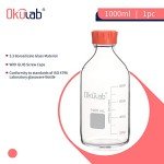 Okulab 1000ml Round Borosilicate Glass Storage Bottle