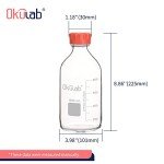 Okulab 1000ml Round Borosilicate Glass Storage Bottle