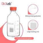 Okulab 1000ml Round Borosilicate Glass Storage Bottle