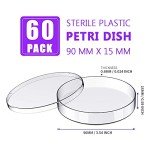 60 Pack of Sterile Plastic Petri Dishes
