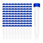 15ml Plastic Centrifuge Tubes with Rack - 100 PCS