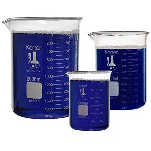 Karter Scientific Glass Beaker Set - 3 Sizes