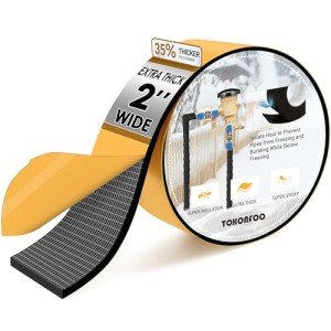 Foam Pipe Insulation Tape - 2in x 15ft, Black