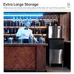 360 lb Commercial Ice Maker with Storage Bin