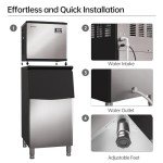 360 lb Commercial Ice Maker with Storage Bin