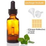 6-Pack 2 oz Amber Glass Dropper Bottles