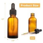 6-Pack 2 oz Amber Glass Dropper Bottles