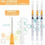 1ml 25 Gauge 5/8 Inch Dispensing Needles, 50 Pack