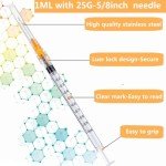 1ml 25 Gauge 5/8 Inch Dispensing Needles, 50 Pack