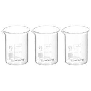 PATIKIL 25ml Glass Beaker Set with Spout