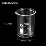 PATIKIL 25ml Glass Beaker Set with Spout