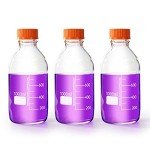 1000ml Borosilicate Glass Media Storage Bottles - 3 Pack