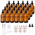24 Pack of 4oz Amber Glass Bottles with Droppers