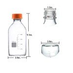 1000ml Borosilicate Glass Media Storage Bottles - 3 Pack