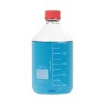 2000ml Graduated Round Lab Bottle with Red Cap