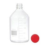 2000ml Graduated Round Lab Bottle with Red Cap