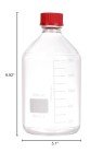 2000ml Graduated Round Lab Bottle with Red Cap
