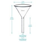 HUAOU 2pcs Mini Glass Funnel Set, 40mm