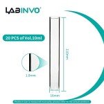 10ml Round Bottom Glass Test Tubes - Pack of 20
